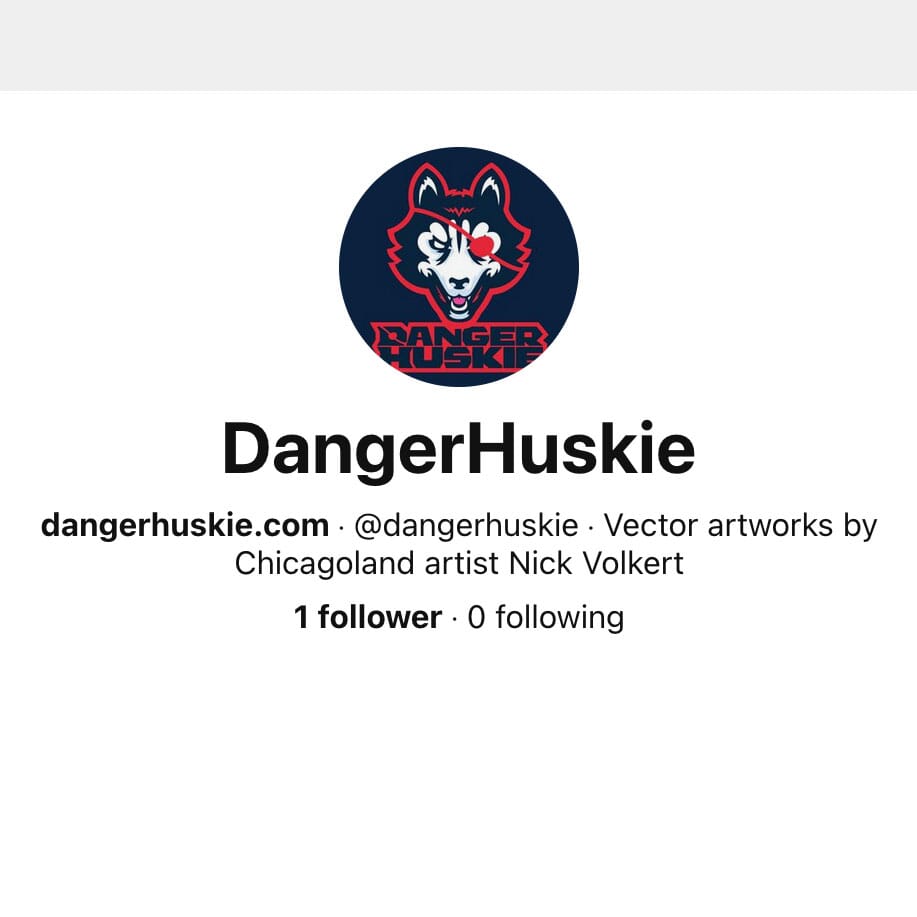 Account snap of DangerHuskie on Pinterest