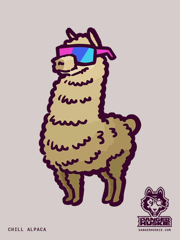 Chill Alpaca | Nick Volkert A super chill alpaca with some pretty sweet sunglasses stand proudly.