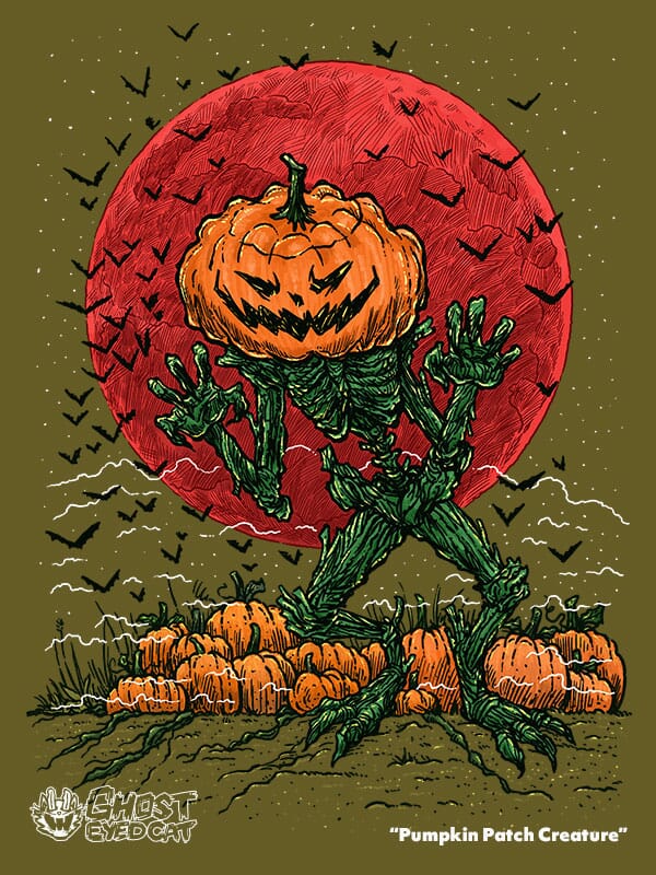 Pumpkin Patch Creature | Nick Volkert A gangly creature with a skeleton made of vines and a jack o'lantern for a head stirs in a pumpkin patch!