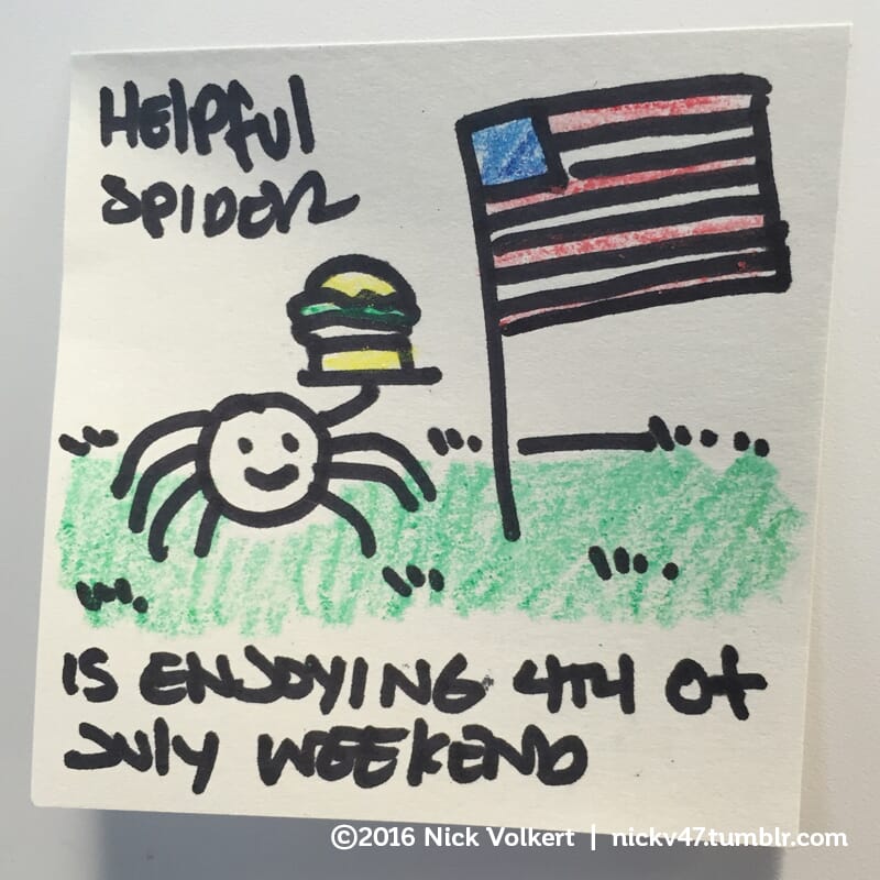 Helpful Spider is celebrating the birth of America!