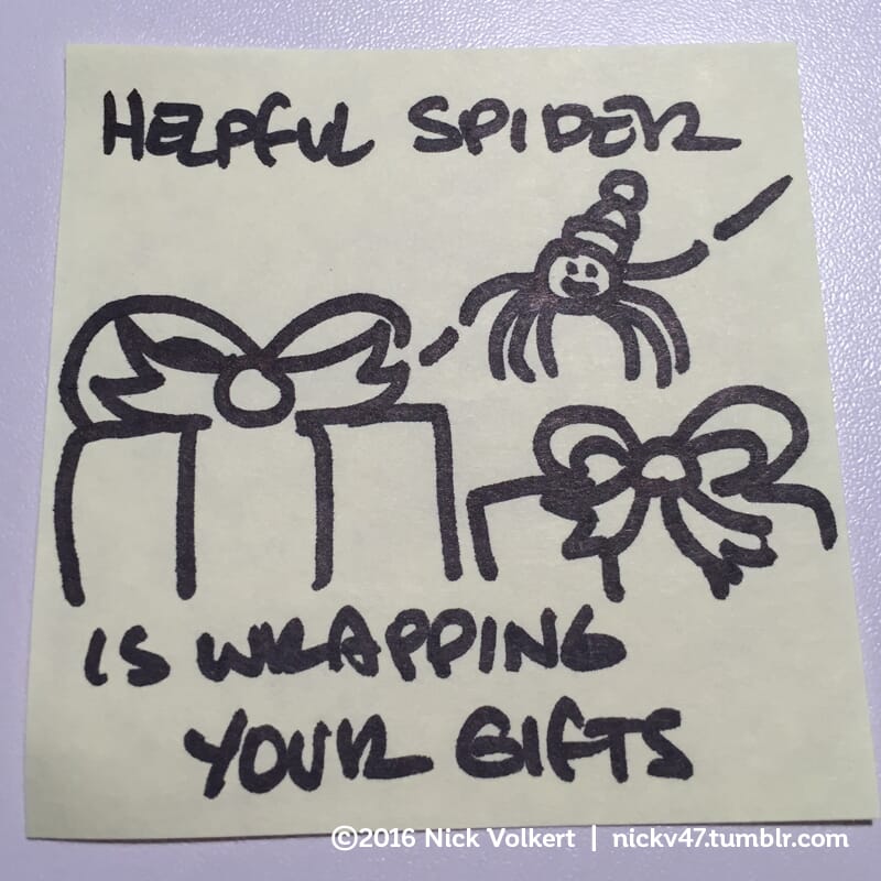 Helpful Spider just wrapped some gifts on your behalf.