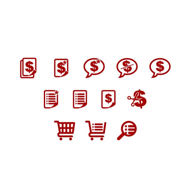 A few looks of some options for a cart icon for the Grainger mobile experience.