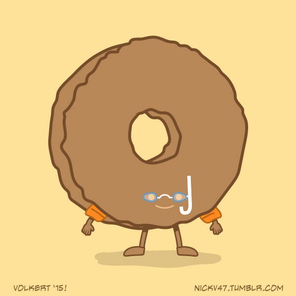 A donut dressed for a dip in some coffee.