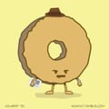 A donut dressed as a dad, not looking very happy.