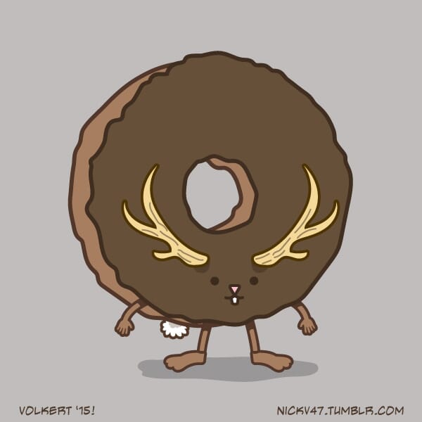 A donut that has antlers.