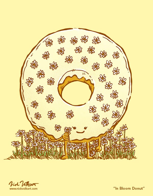 A donut in Spring with daisy toppings!