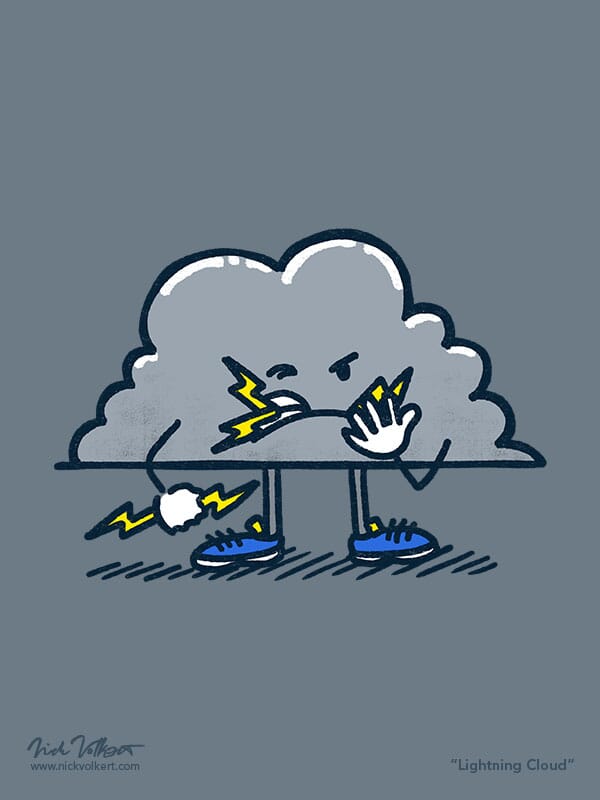 Lightning Cloud | Nick Volkert aka nickv47 A gray storm cloud chews on lighning bolts.